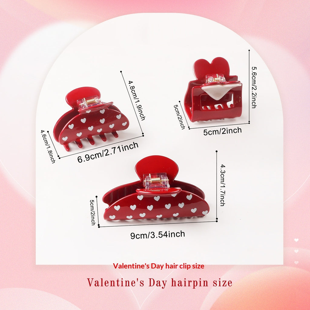 Valentine's Day Heart Shaped Versatile Hair Accessory Shark Clip