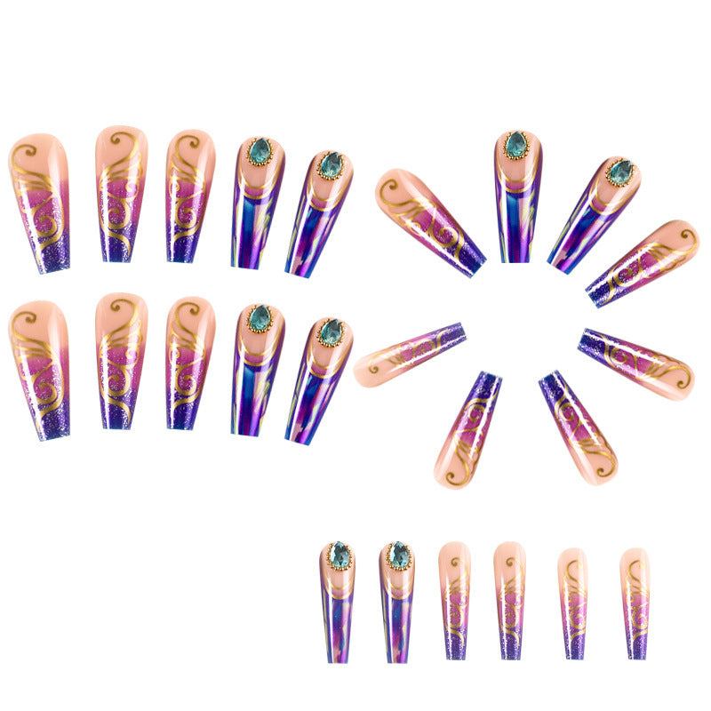 European And American Wear Nail Shining Purple Jewelry Wear Nail Piece