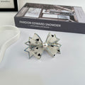 Bow Knot Rhinestone Edging Mesh Hairpin