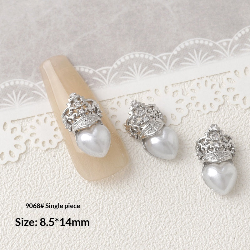 Silver Zircon Bow Nail Art Accessories
