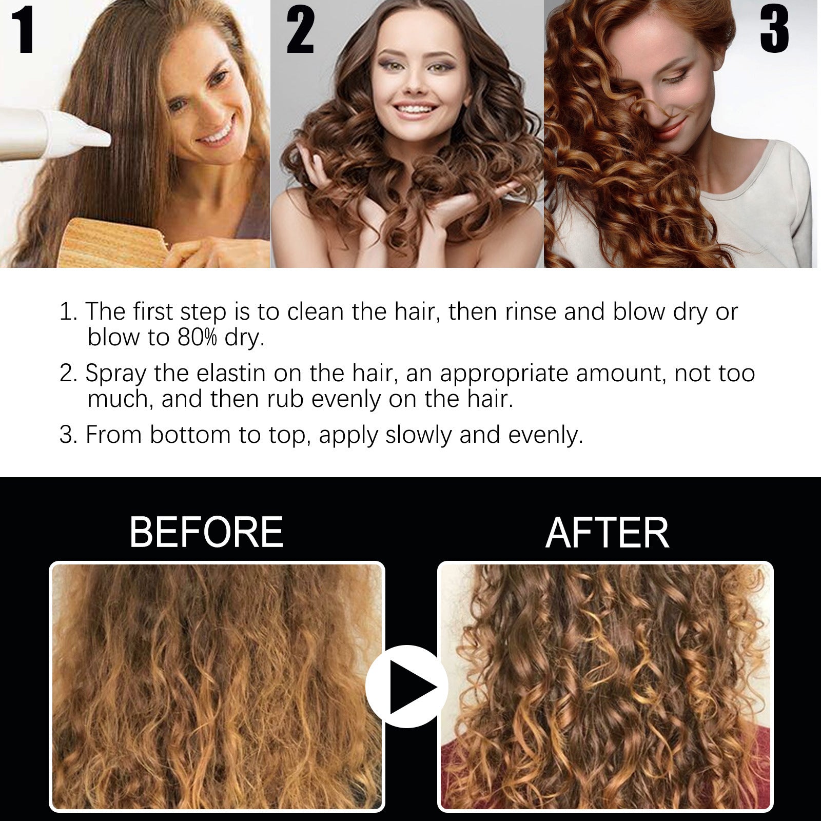 Pump-Hair Hair Styling Spray Curly Hair Style Fragrance