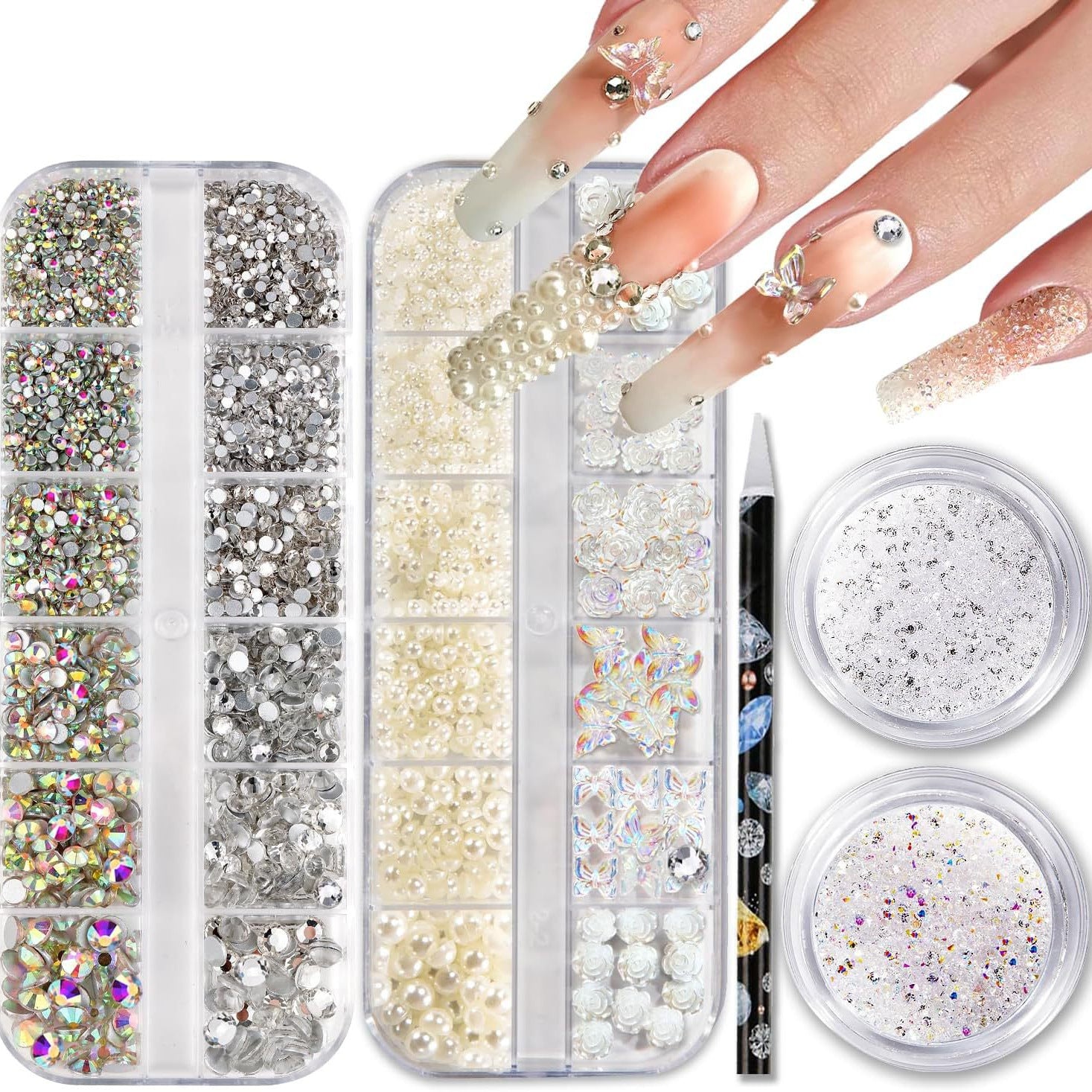Nail Ornament Bow Pearl Accessories Suit