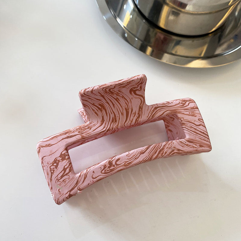 Geometric Candy Color Retro Texture Plate Hair Ponytail Temperament Simple Shark Hairpin