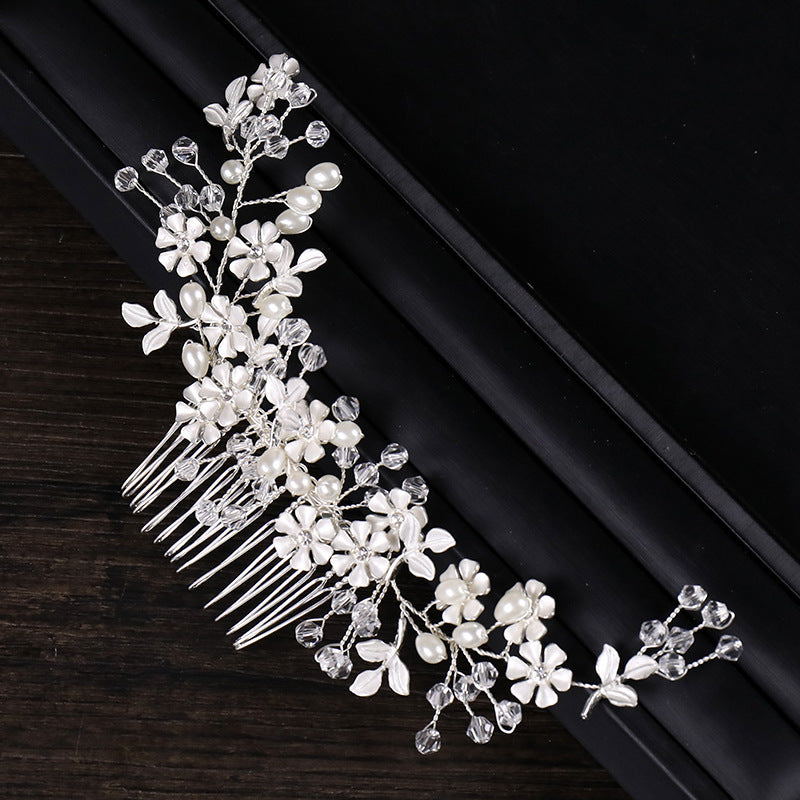 Alloy Flowers With Comb Hair Ornaments For Marriage