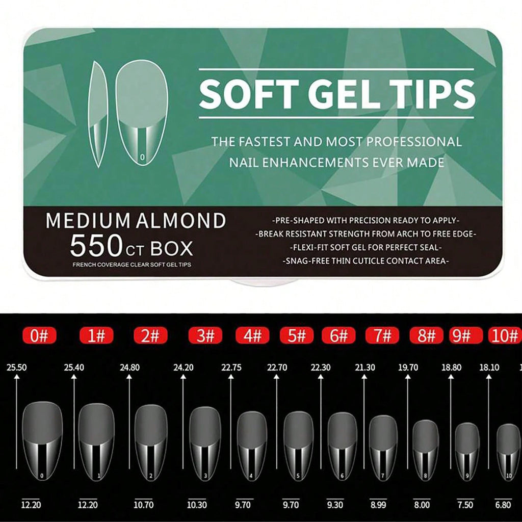 Porcelain White Box 550 Pieces Ultra-thin Seamless Frosted Nail Tips