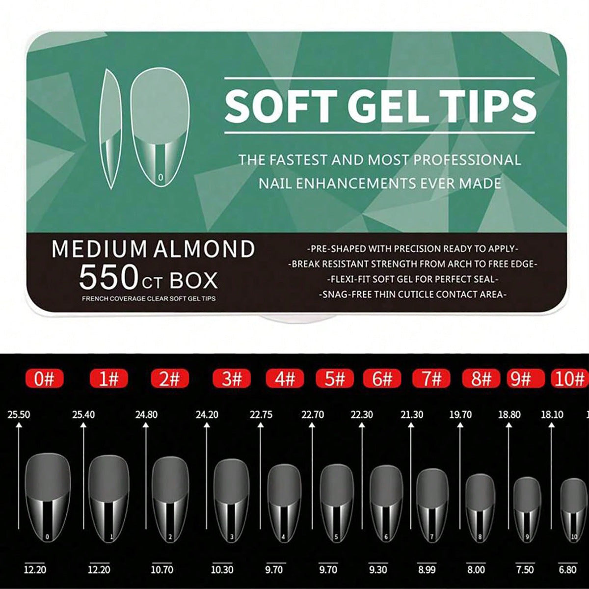 Porcelain White Box 550 Pieces Ultra-thin Seamless Frosted Nail Tips