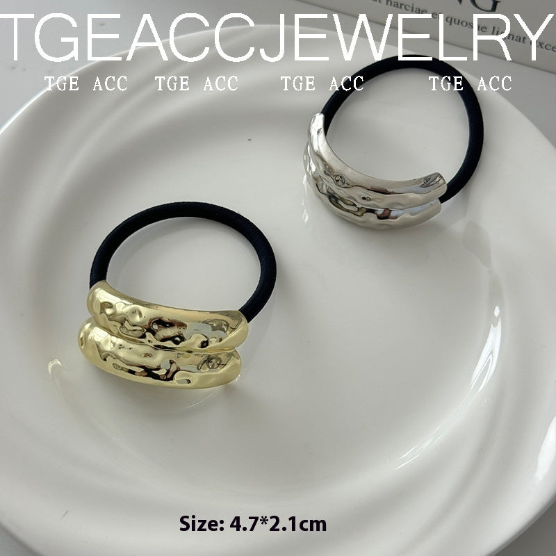 European And American Cold Style Geometric Metal Concave-convex Stretch Retro Head Rope