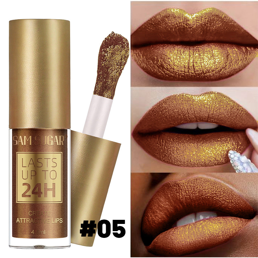 6-color Lifting Thin And Glittering Pearlescent Lip Lacquer