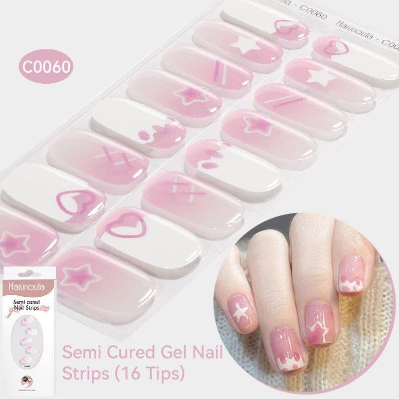 Harunouta Nail Stickers UV Gel Nail Sticker Semi-curing