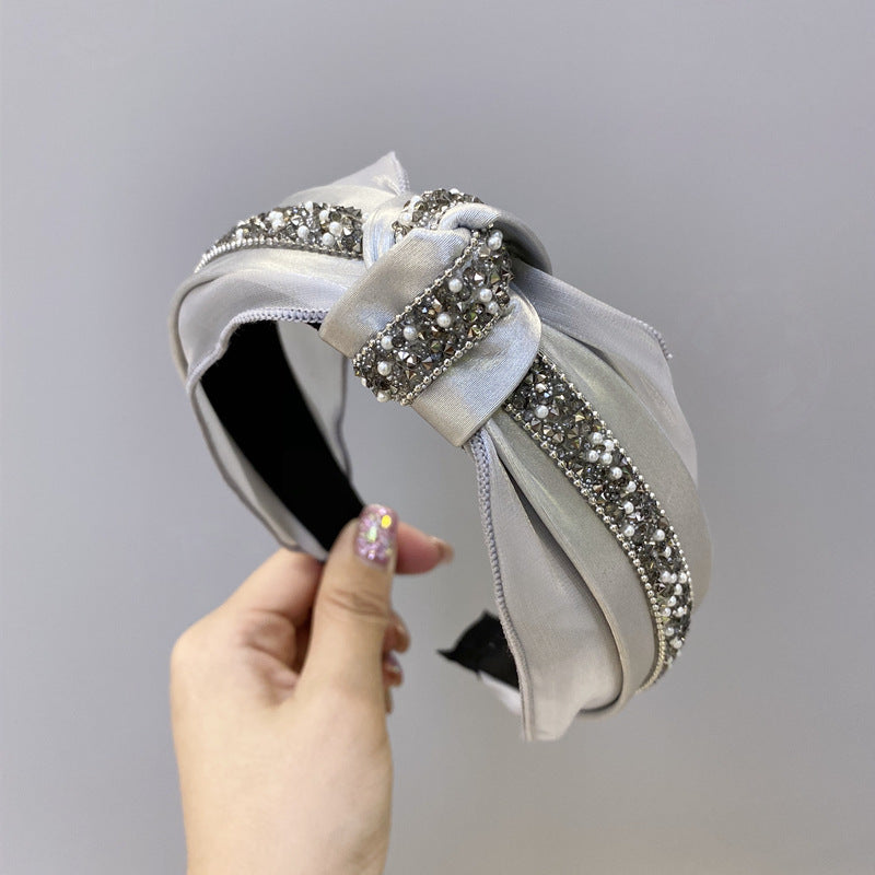Pearl and diamond knotted headband