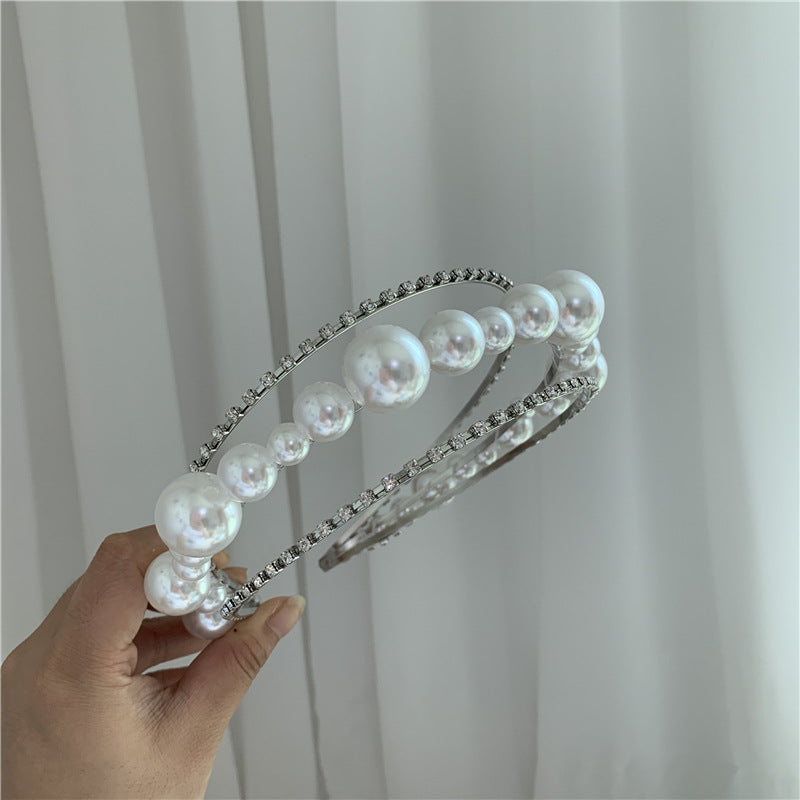 Vintage Sweet White Pearl Hairpin Headband