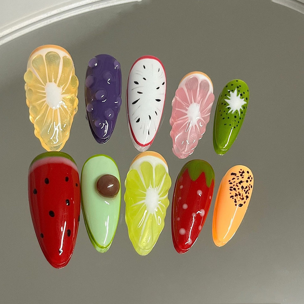 Cute Cartoon Removable Nail Stickers Featuring Lemons