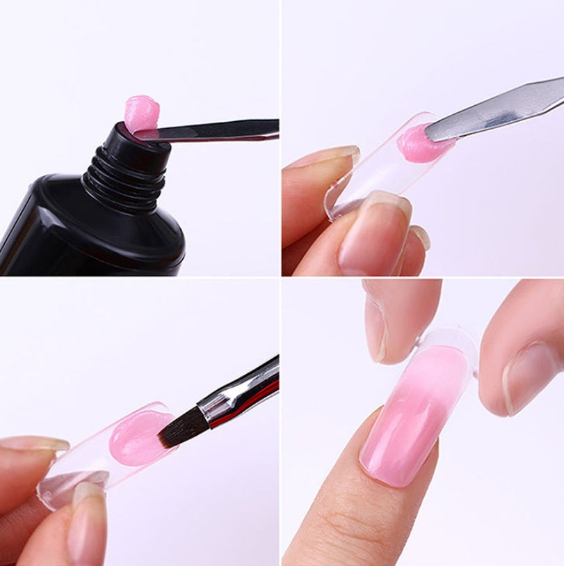 Ibcccndc Cross-border Solid-state Extension Glue Matching Piece A Crystal Transparent False Nail 100 Piece Box Nail Extension Glue