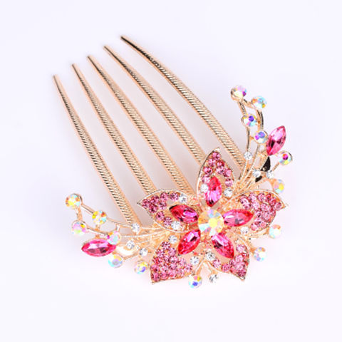 Rhinestone plate hair insert comb