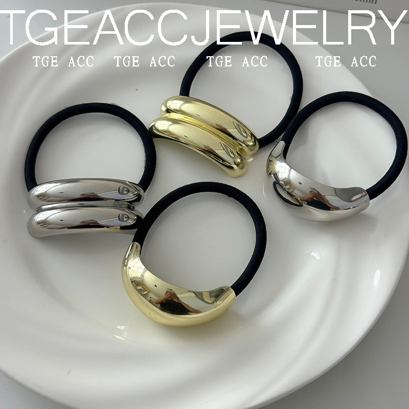 European And American Cold Style Geometric Metal Concave-convex Stretch Retro Head Rope