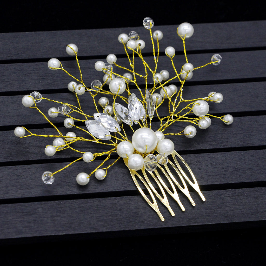 Bridal Headdress Pearl Hair Comb Wedding Bridal Accessories European And American Hot Sale Headdress Factory Direct Wholesale
