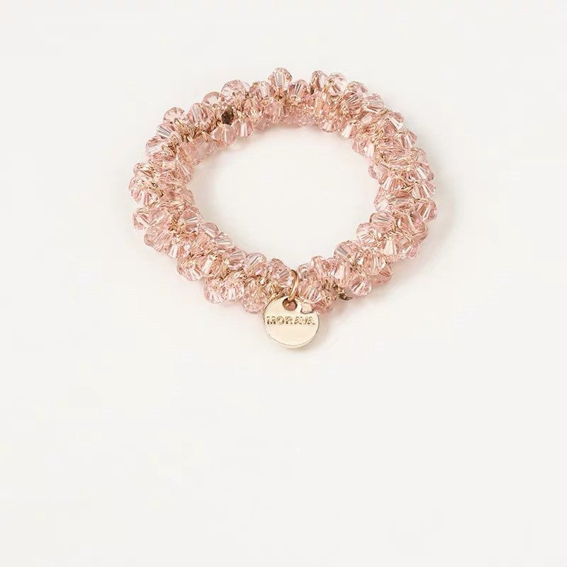 Ladies crystal imitation pearl hair rope