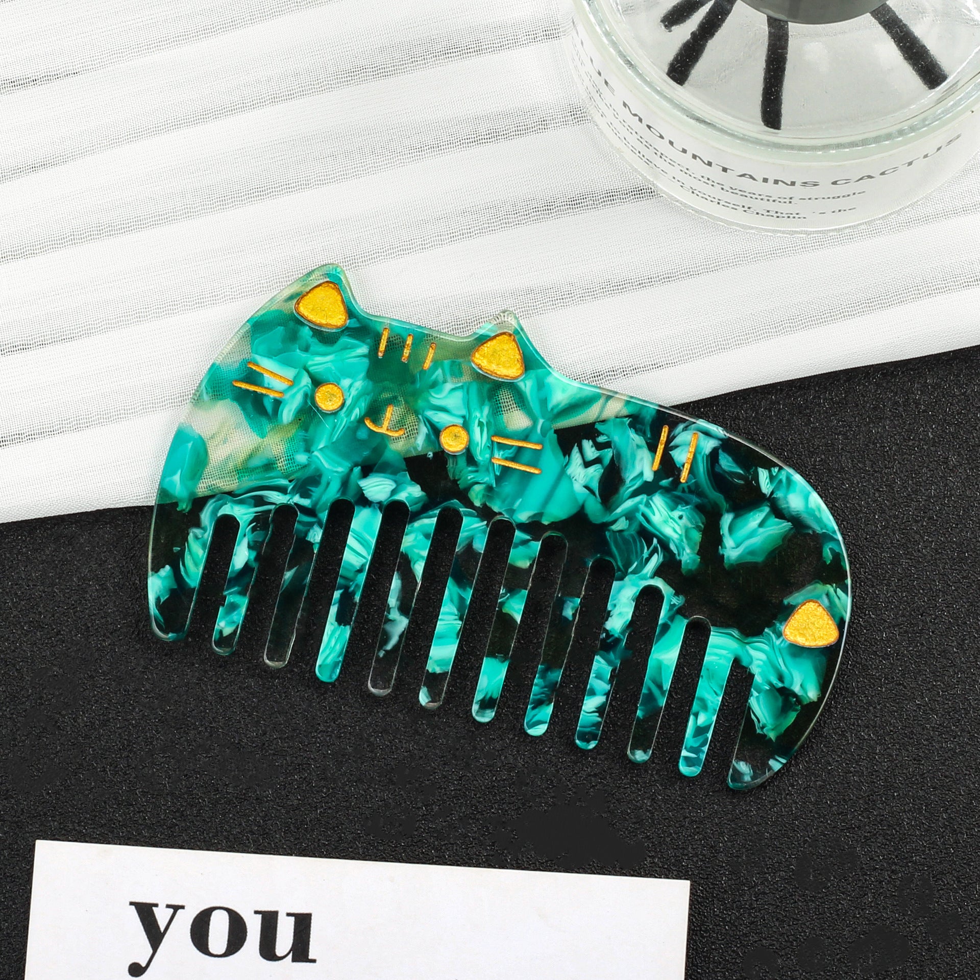 Retro Acetate Portable Cute Cat Comb