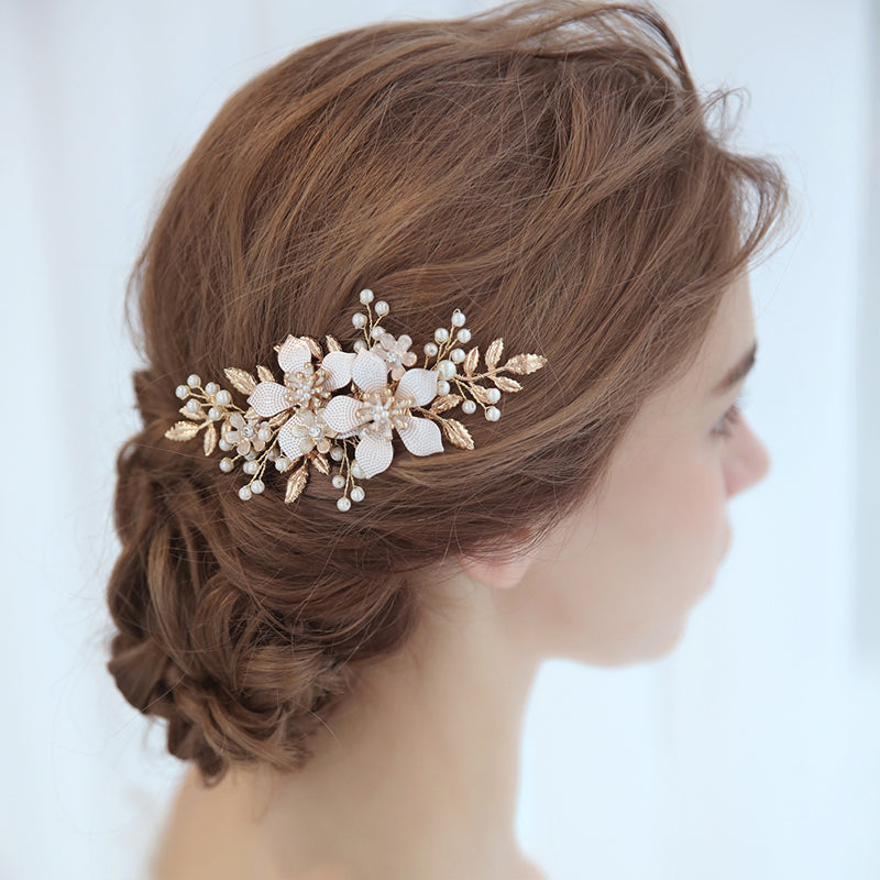Bride's Wedding Forest Flower Pearl Headdress