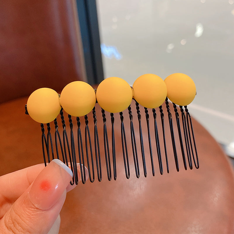 Summer Women's Candy Color Round Bean Hair Comb Organizer