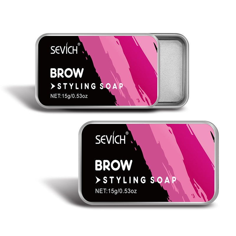 Waterproof colorless transparent soap type eyebrow cream