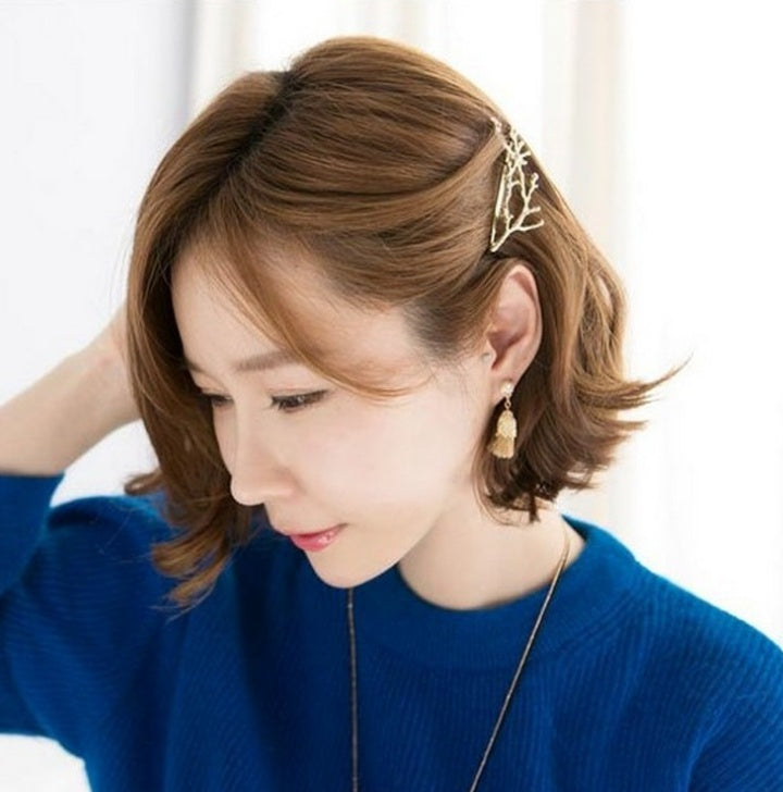 Korea hair accessories fairy antlers branch metal edge clip side clip hairpin fashion personality princess clip side folder wholesale