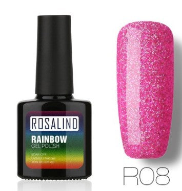 Rosalind Nail free, long-lasting, non-toxic, nail polish, ROSALIND phototherapy glue, star studded rainbow system.