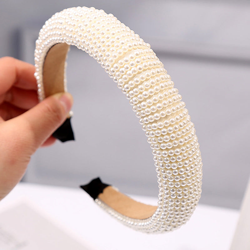 Hand-nailed pearl all-match headband