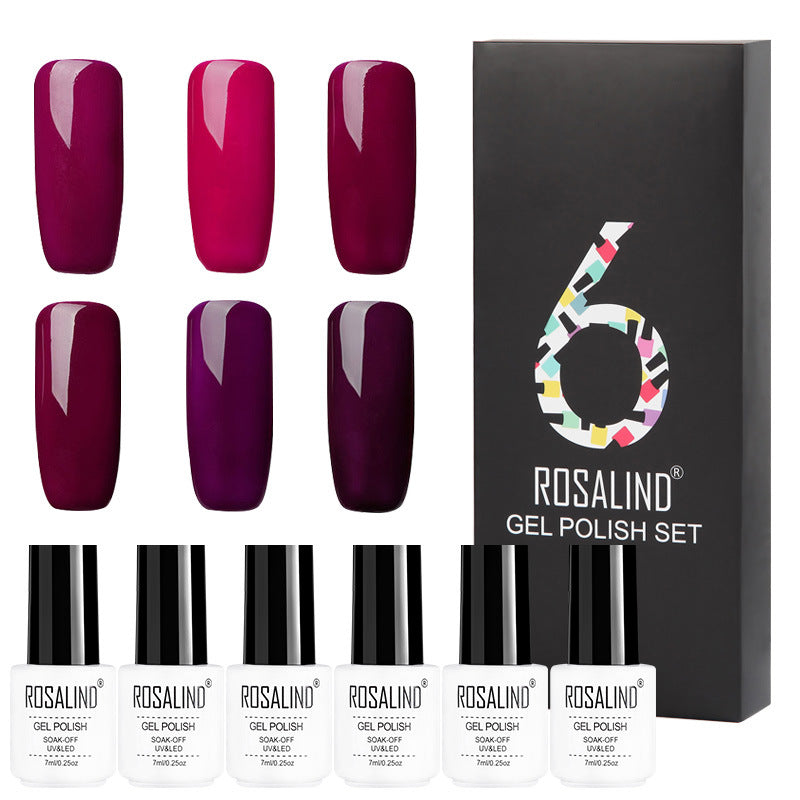 Rosalind 6 Colors Set Solid Color Gel Polish Set Nail Polish Gift Box Manicure