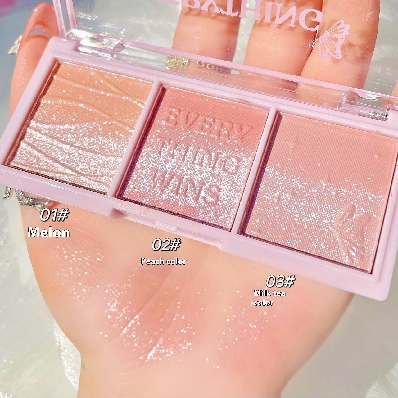 Secret Garden Gradient Three-color Pearlescent Blush Eye Shadow
