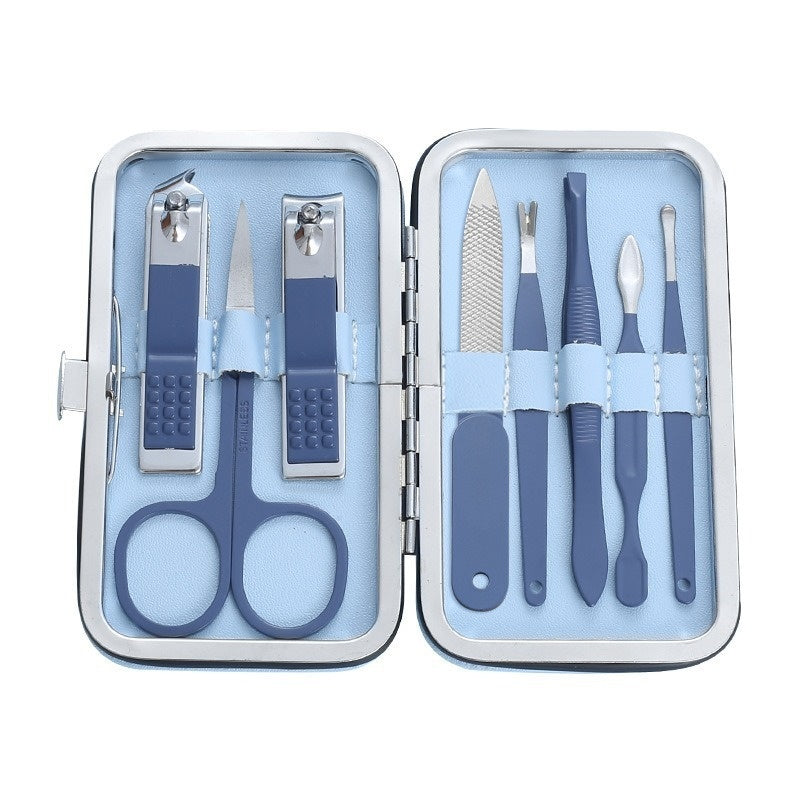 Stainless Steel Nail Scissors 8-piece Set Candy Color Manicure Implement Nail Clippers