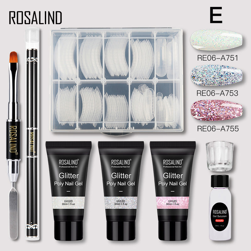 Rosalind Nail Art Modeling Quick Extension Liquid Gel Nail 30ML Extension Glue Tool Set 3pcs