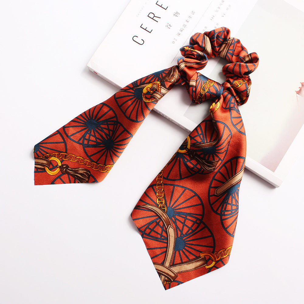 Ribbon Ponytail Printed Large Intestine Hair Tie