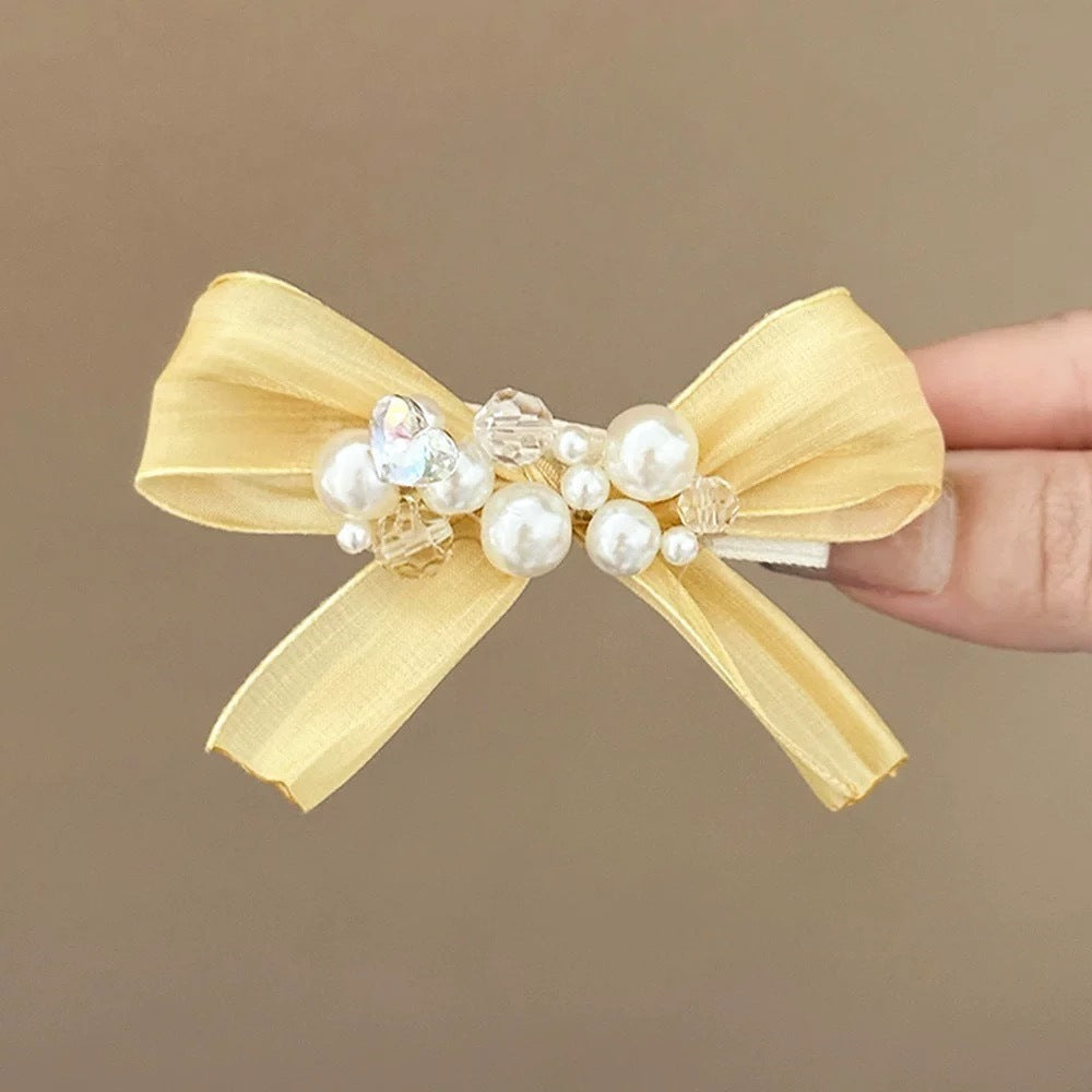 Sweet Cute Yellow Bow Barrettes
