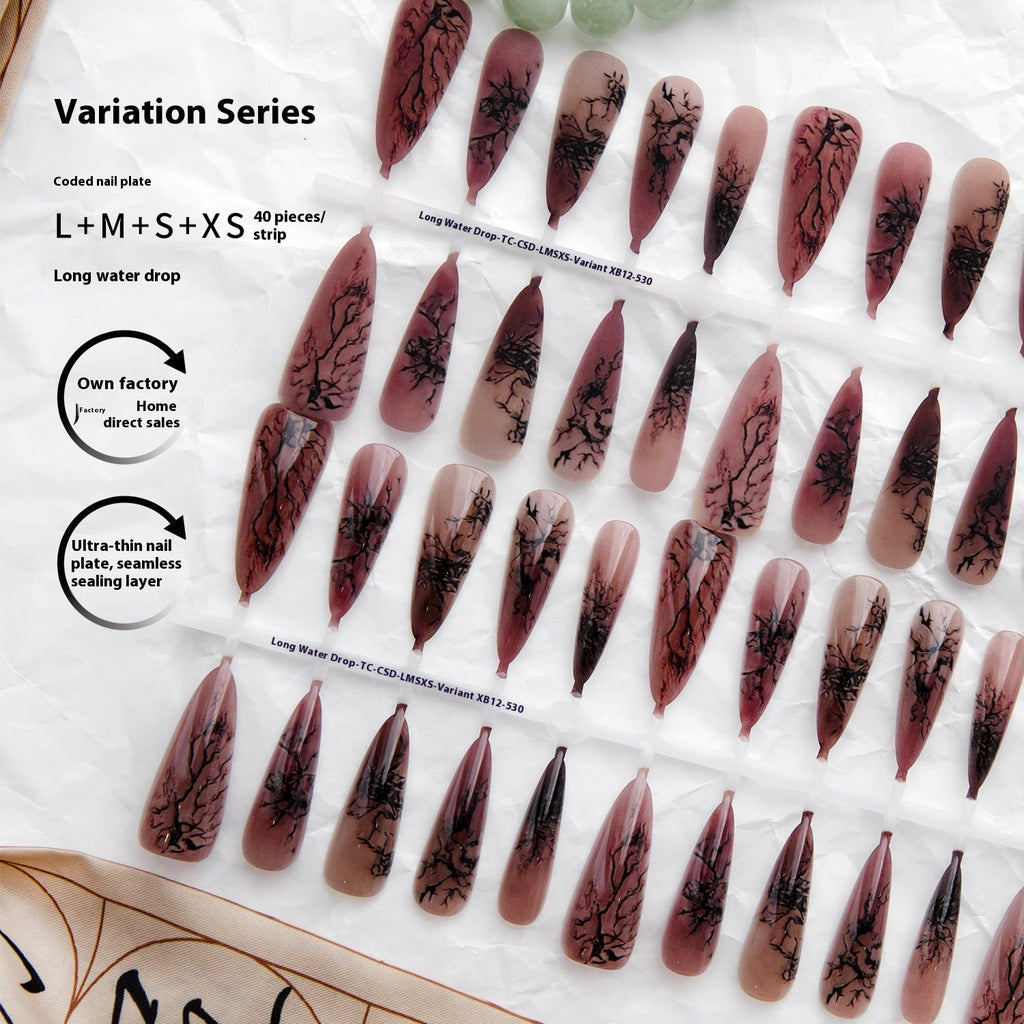European And American Y2g Antique Gothic Chinese Dark Fake Nail Tip
