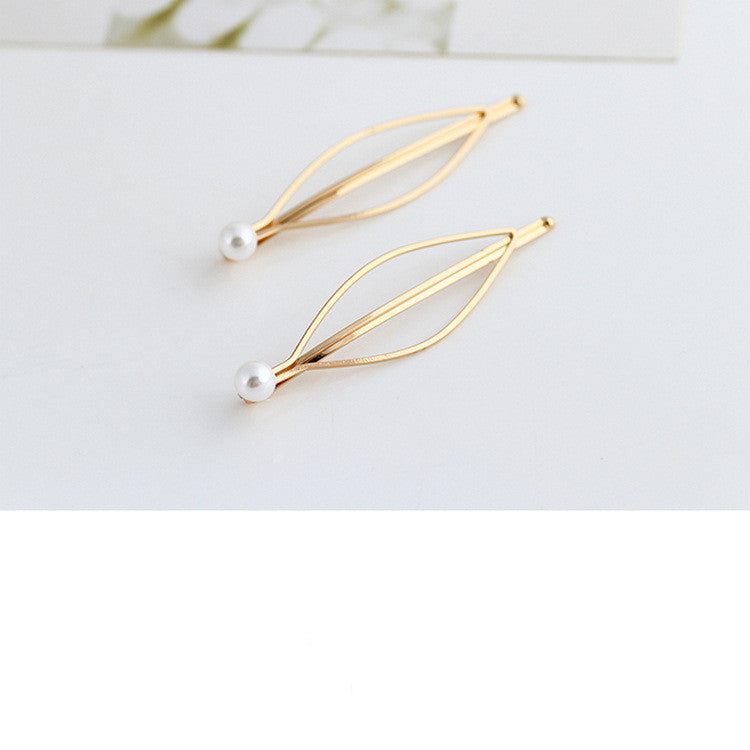 All-match pearl golden hairpin