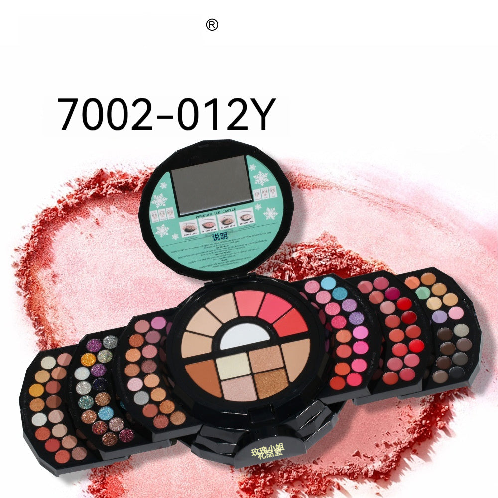 Issyettnns Makeup Palette Featuring Shimmering Eyeshadows Contouring Products Lipsticks And Matte Blush