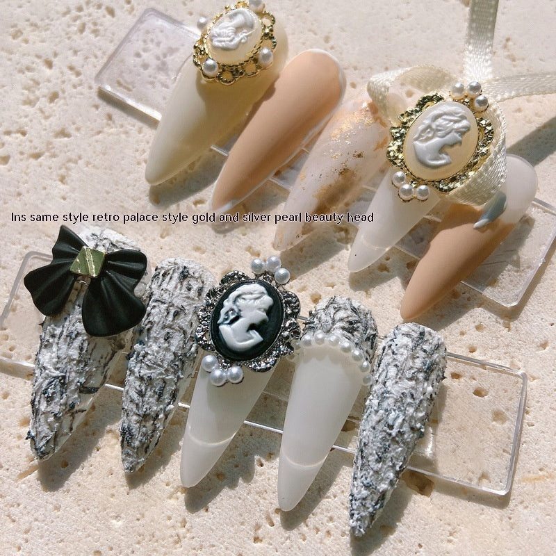 Baroque Retro Beauty Head Nail Accessories