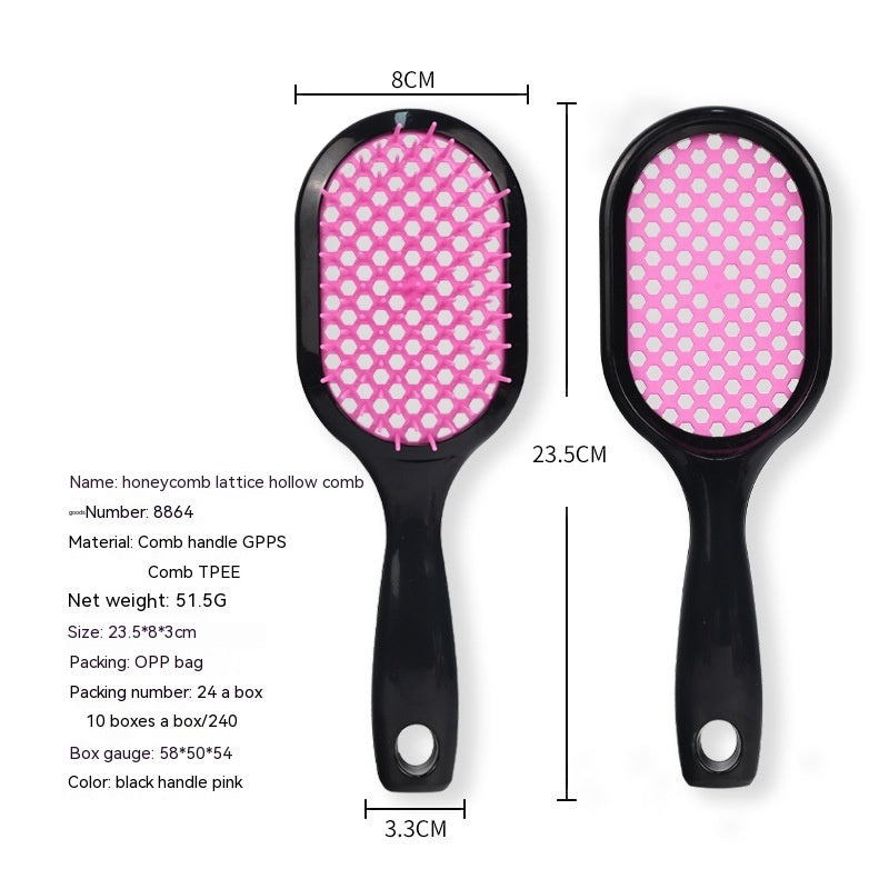 Household Wet And Dry Hollow Comb Shape Mesh Comb
