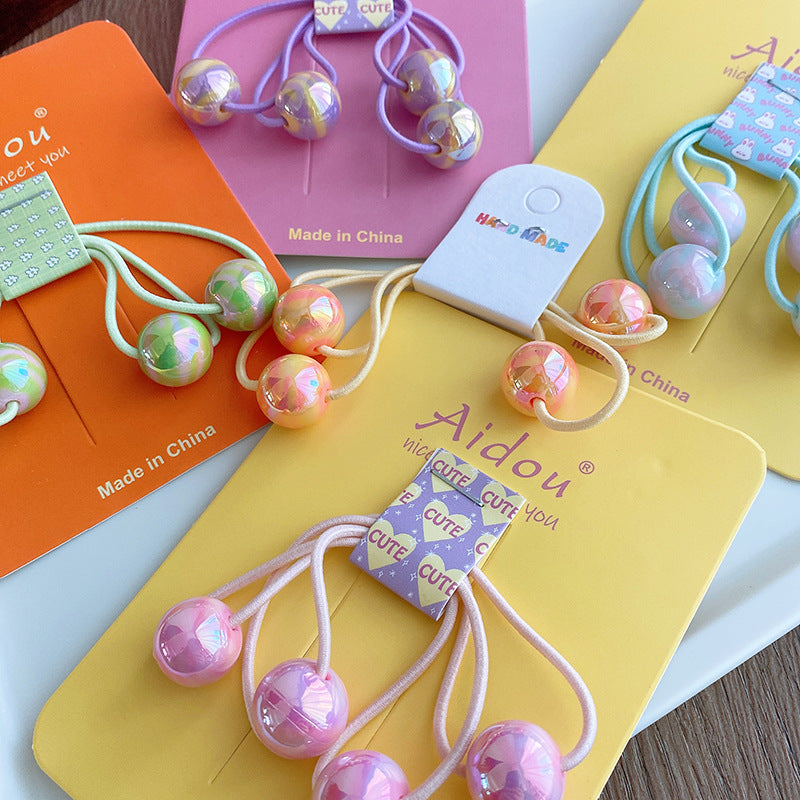 Colorful Round Beads Children's Hair String People Fish Beads