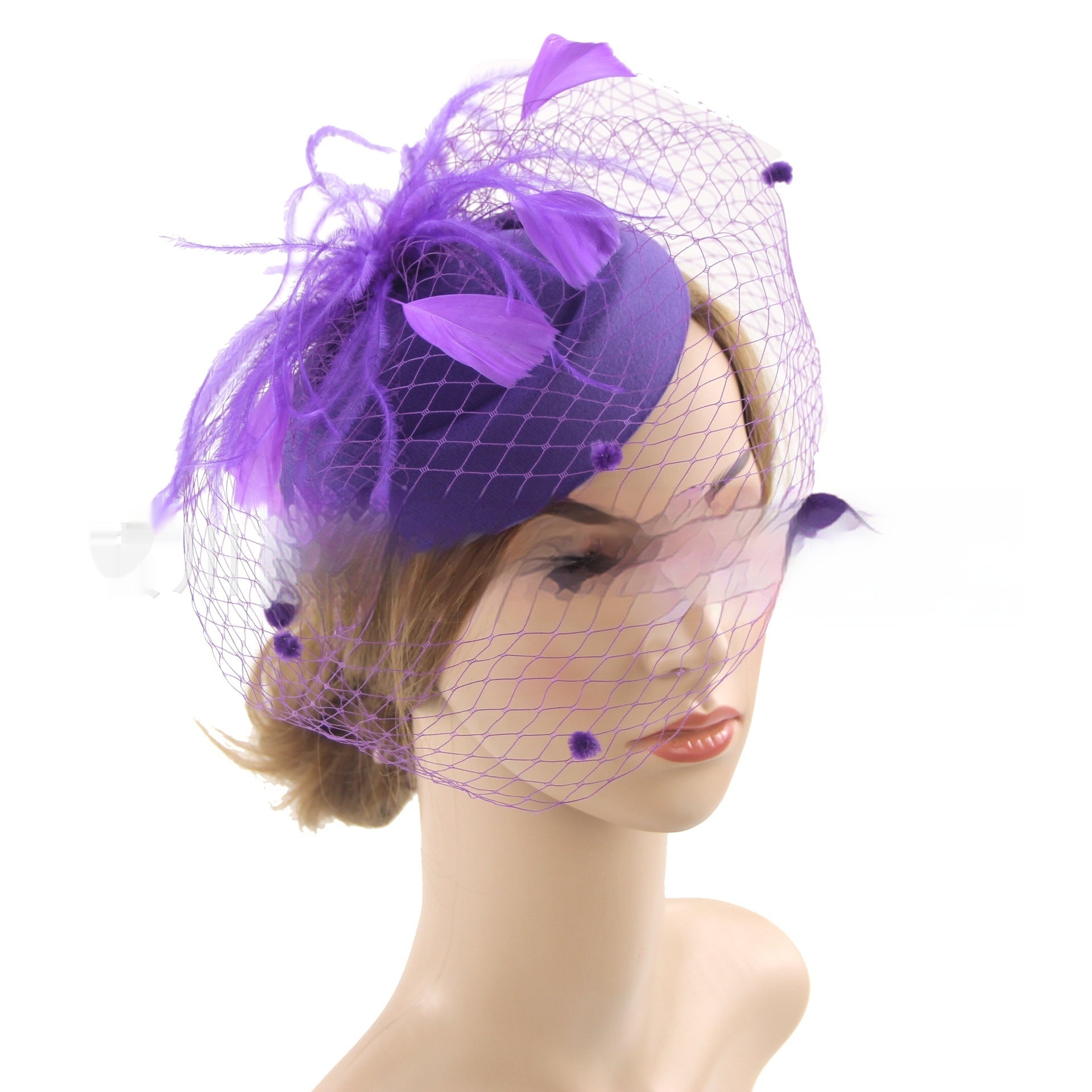 Vintage Bridal Veil Headdress Veil Billycock