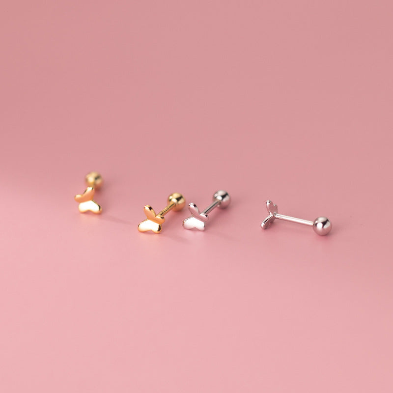 S925 Silver Ear Nail Simple Temperament Thread
