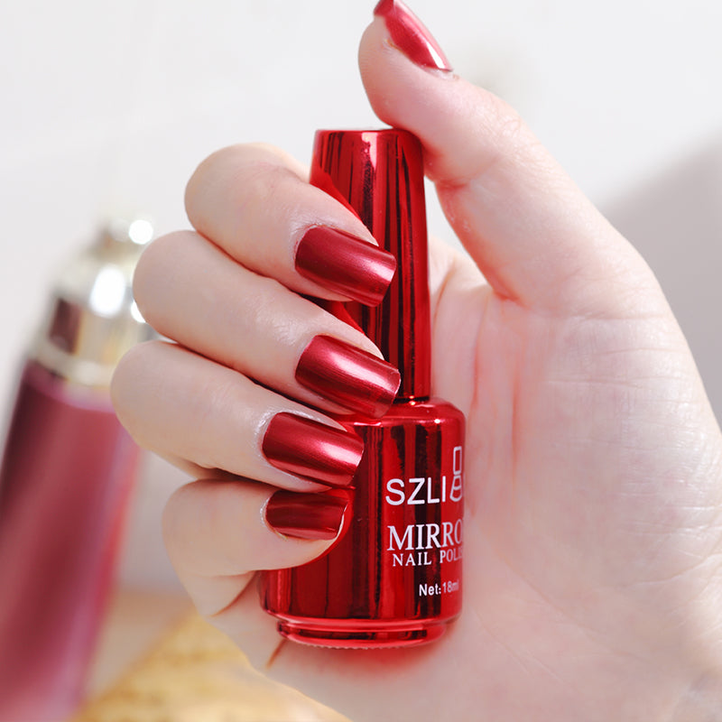 SZLIAN Mirror silver nail polish metal color stainless steel