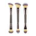 3 PCs Double-ended Makeup Brush Suit Soft Foundation Shading Brush Beauty Tools
