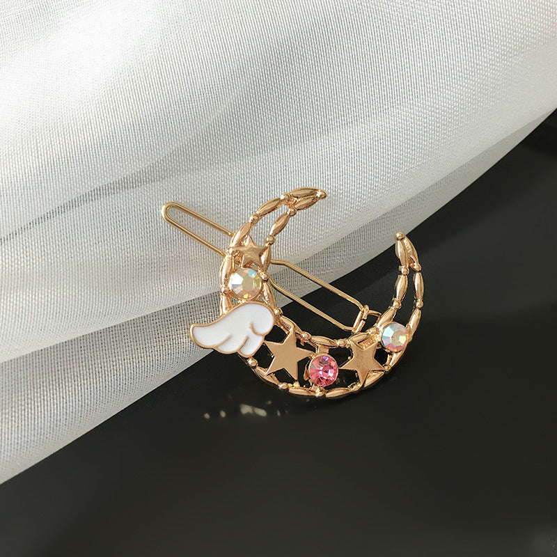 Japanese And Korean Simple Moon Wing Shape Hairpin