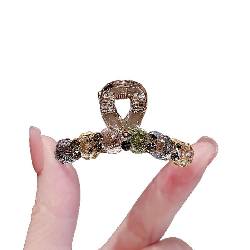 Simple All-match Rhinestone Graceful And Fashionable Back Head Half Tied Barrettes