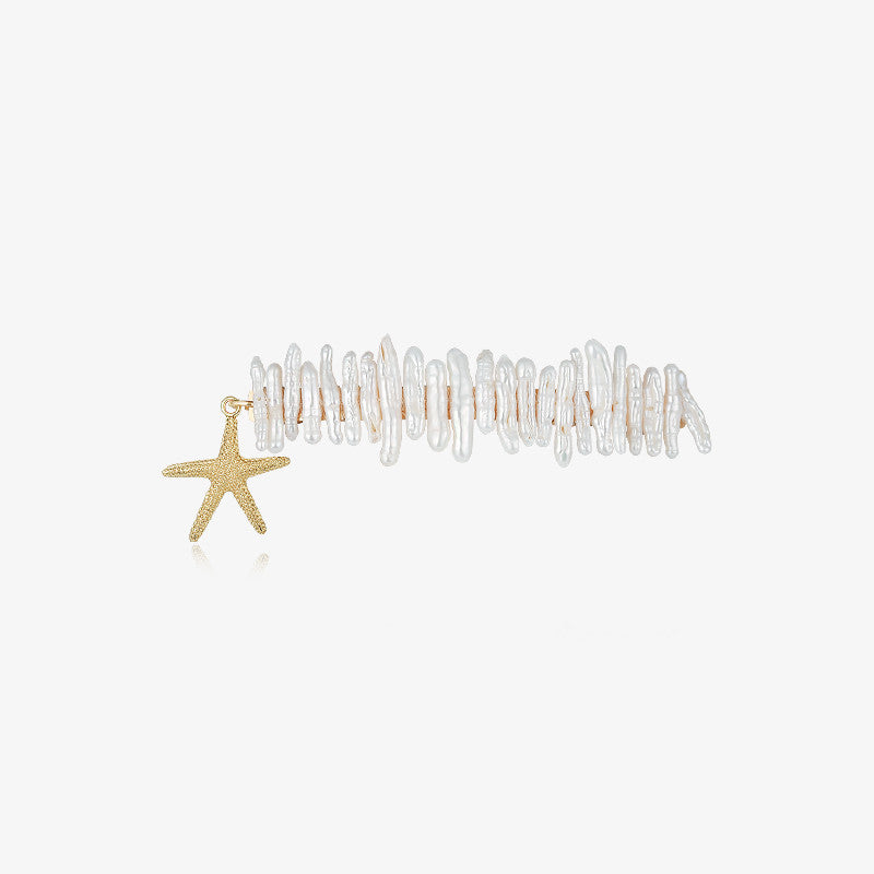 Pearl starfish hairpin one word clip hair ornament