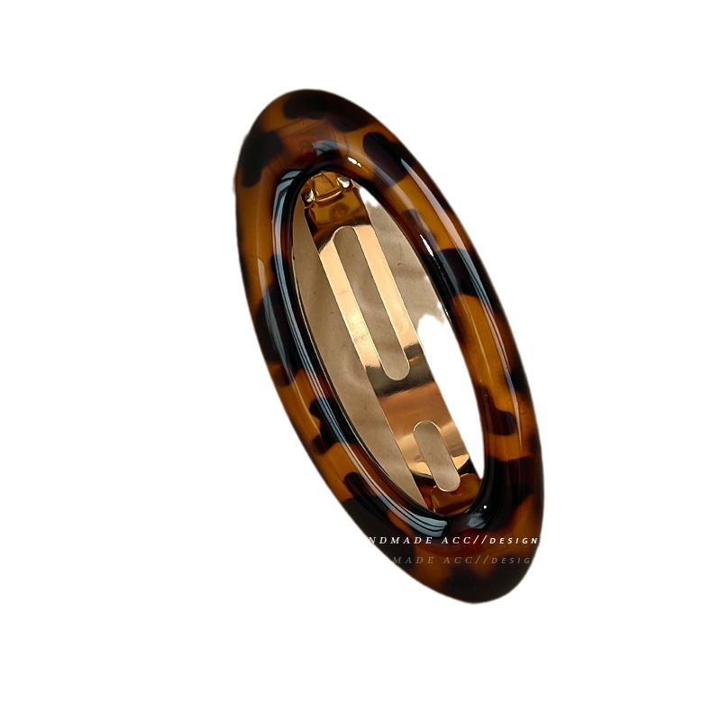 Vintage Leopard-Print Half-Up Hair Clip With A Sophisticated Bangs Design For Women