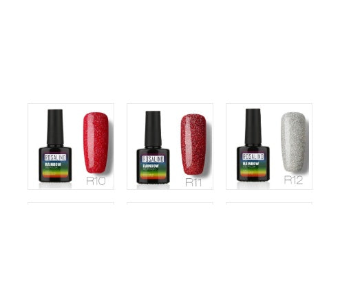 Rosalind Nail free, long-lasting, non-toxic, nail polish, ROSALIND phototherapy glue, star studded rainbow system.