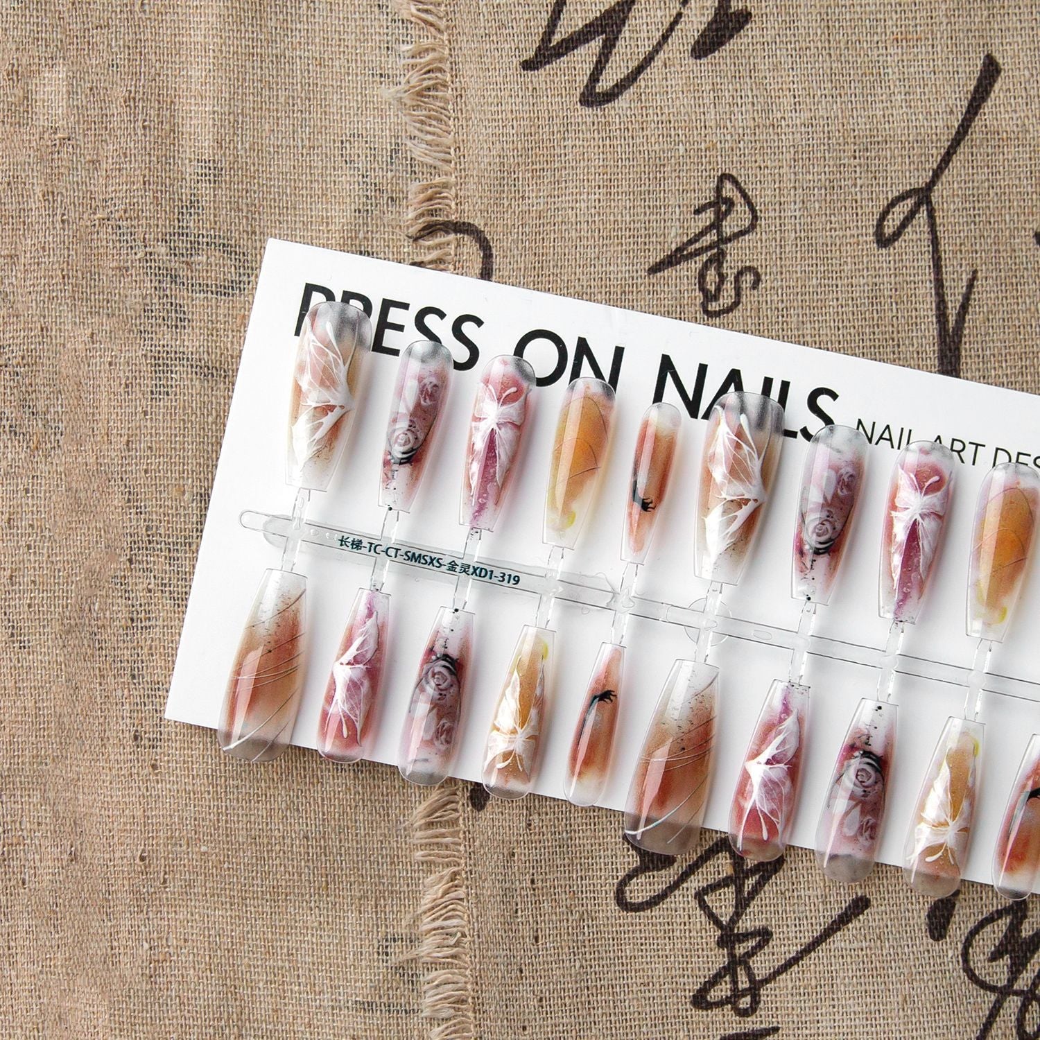 Press On Nails New Chinese Style Butterfly Nail Art Plated Crystal Seal Layer